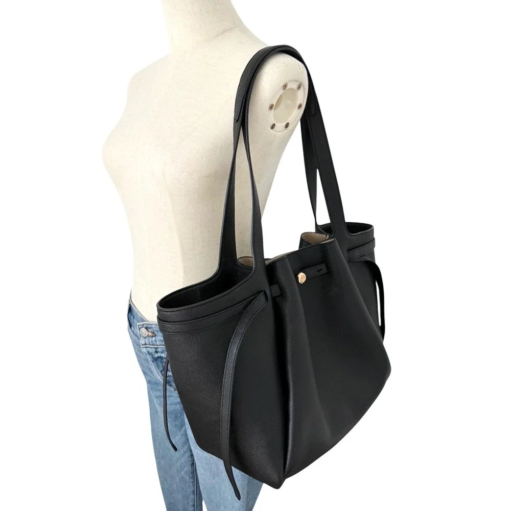 Tory Burch Black Romy Pebble Tote Bag